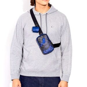 Coach Multifunction Phone Pack Belt Bag - Signature Canvas Sport Blue Camo Print